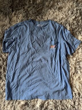 Vineyard Vines Light Blue Pocket Tee with Whale Graphic